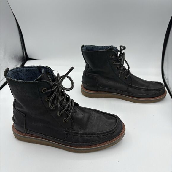 Toms Boots Womens Size‎ 7 Searcher Black Combat Lace Up C2 - Picture 8 of 10